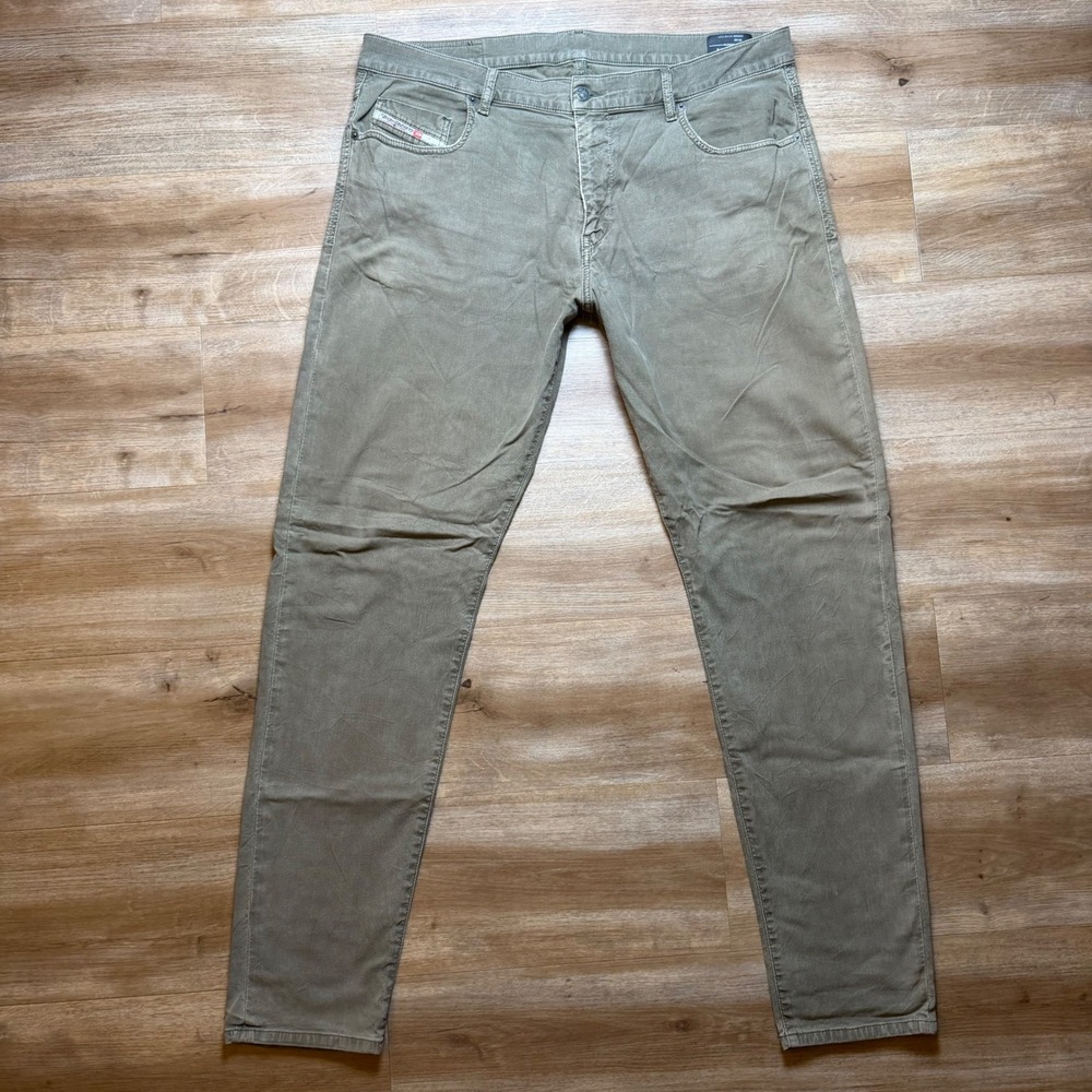Diesel D-Strukt Jogg Jeans Mens 40 Olive Green Slim Fit Hybrid Stretch 069WD